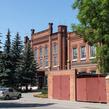 Yelets, Lipetsk region, Russia - June 17, 2021, Yelets State University named after Bunin is located in the building of the former women's gymnasium