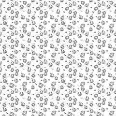 Seamless vector pattern with dogs. Doodle vector with puppies on white background. Vintage pattern with dogs icons, sweet elements background for your project