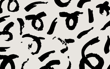 Vector organic grunge seamless pattern. Abstract background with brush strokes. Hand drawn texture. Modern graphic design