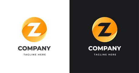 Letter Z logo design template with circle shape style - obrazy, fototapety, plakaty