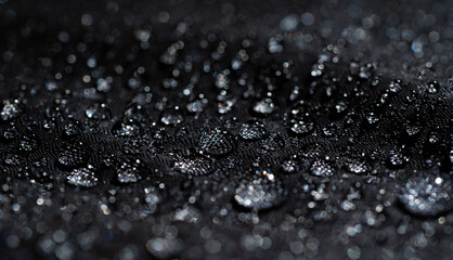 water droplets on the jacket. waterproof fabric. water repellent fabric