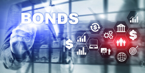 Bond Finance Banking Technology Business concept. Electronic Online Trade Market Network