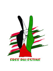 Free Palestine, illustration Background. Free Palestine flag wallpaper, flyer, banner vector illustration