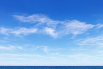 Naklejka na ściany i meble beautiful blue sky with white Cirrus clouds