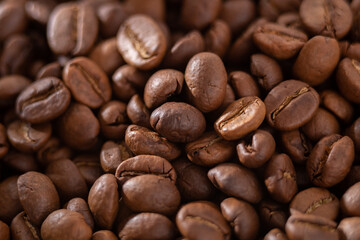 Raw and roasted coffee beans