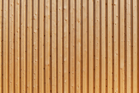 volume surface (wall) made of vertical, wooden slats