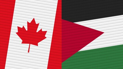 Jordan and Canada Flags Together Fabric Texture Illustration