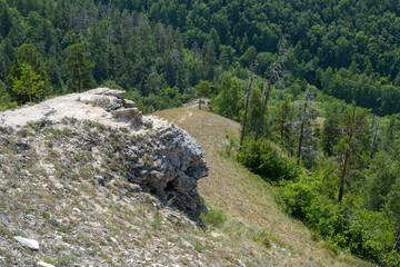Coast of the Volga River near the town of Zhigulevsk. Zhiguli mountains. Samarskaya Luka.