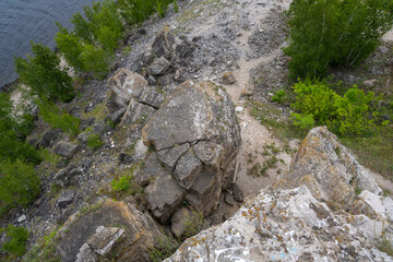 Coast of the Volga River near the town of Zhigulevsk. Zhiguli mountains. Samarskaya Luka.