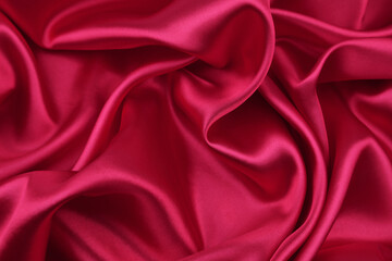 Naklejka na ściany i meble Red silk fabric