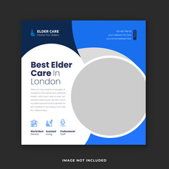 Best elder care and health care Instagram social media post template. 