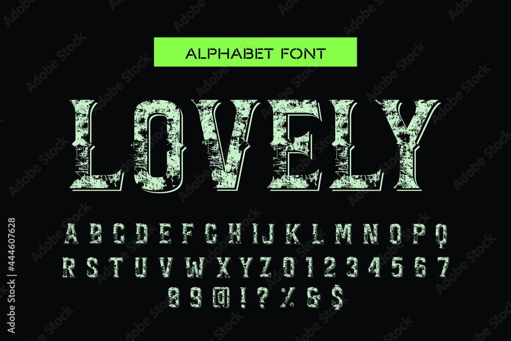 Aufkleber font typeface vector typography creative font and numbers design concept. vector illustration modern