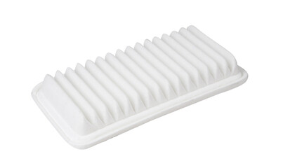 Car air filter isolated on white. Ready for clipping path.