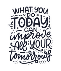 Hand drawn lettering quote in modern calligraphy style about business motivation. Inspiration slogan for print and poster design. Vector