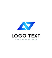 A and V linked creative modern vector logo template 