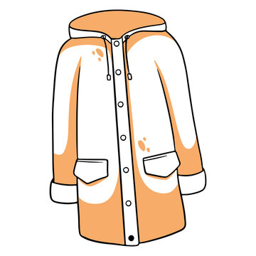 Rain protection. Raincoat with kormans and a hood. Autumn clothes.