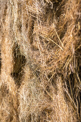 Zoom in on stack of the hay bales