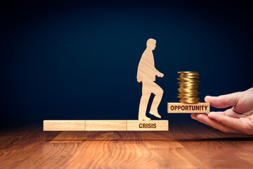 Crisis is opportunity concept