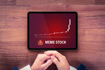 Meme stock investment warning concept