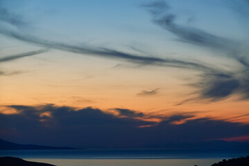 at dawn between the sea and the mountains