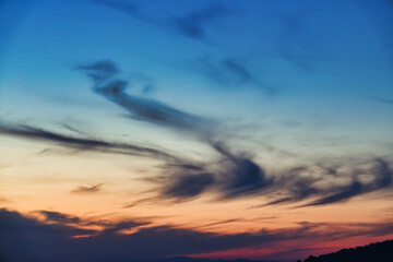 colorful sunset over the mountains