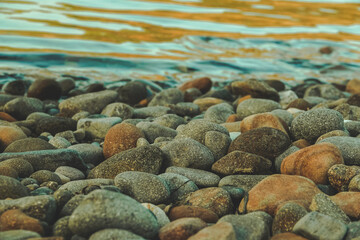 sea, reflection of sea waves and cliffs