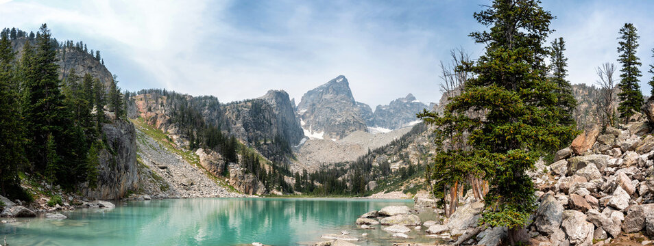 Scene at one of the lakes in higher elevations at Grand Teton National Park in Jackson Hole, Wyoming © Allen.G