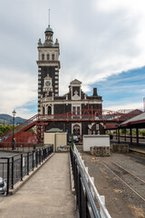 Fototapeta premium Details of beautiful historic train station in Dunedin, New Zealand