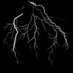 Beautiful shot of lightning on a black background
