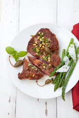 Grilled Steak with Asparagus