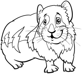 cartoon pika animal character coloring book page