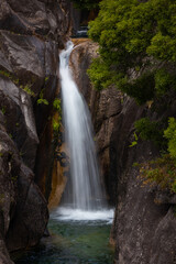 Fototapeta na wymiar Arado waterfall in Peneda-Geres National Park, Portugal