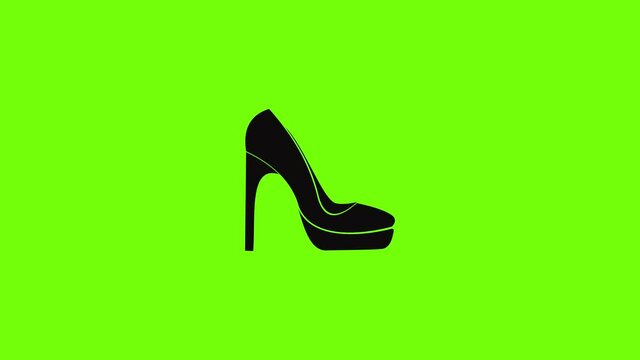 Woman shoes icon animation