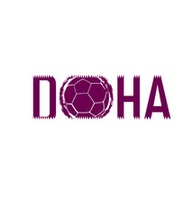 Qatar doha football graphic design vector art