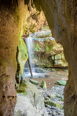 Lost Creek Falls from a Small Cave Entrance, Lost Creek State Natural Area, Tennessee
