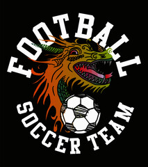Soccer Tattoo dragon graphic design vector art