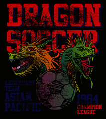 Soccer Tattoo dragon graphic design vector art