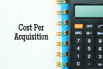 notebooks, puzzles, calculators with the word cost per acquisition