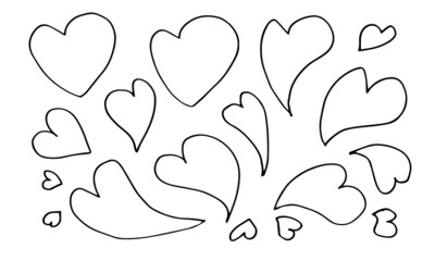 Doodle hearts, hand drawn love heart collection.vector illustration.