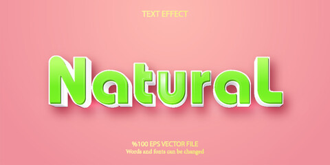 Elegant editable text effect with green tones, for nature-lovers: Natural