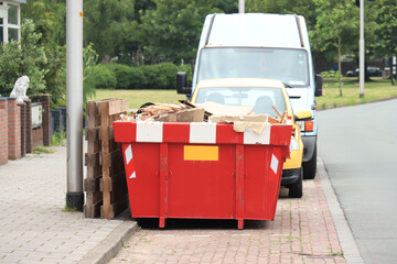 Loaded garbage dumpster