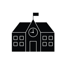 building of school icon vector