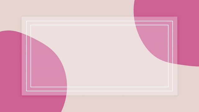 Abstract background animation, pale frame on a pink background with wavy shapes