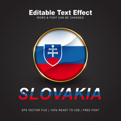 Slovakia text effect style - Editable text effect vector illustration. Hungary 3d Flag - Euro 2020 Finalists