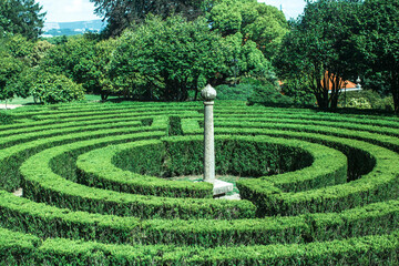 View of the Maze located at Park of Sao Roque in the eastern part of the city of Porto, Portugal.