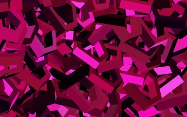 Dark Pink vector backdrop with hexagons.