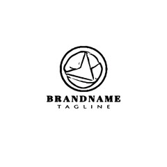 Fototapeta premium black arrow button logo template icon design vector illustration