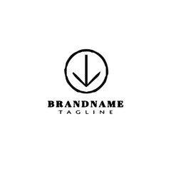 arrow button logo template icon flat vector illustration