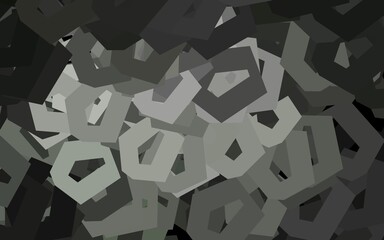 Dark Gray vector backdrop with hexagons.