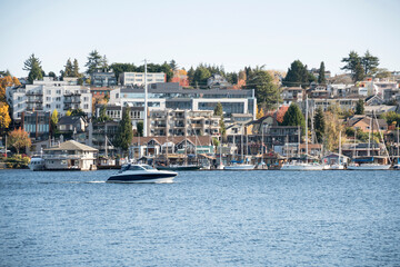 Tacoma waterfront harbor with a view of buildings at the back
